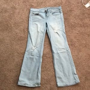 Light, distressed, boyfriend, American Eagle jeans